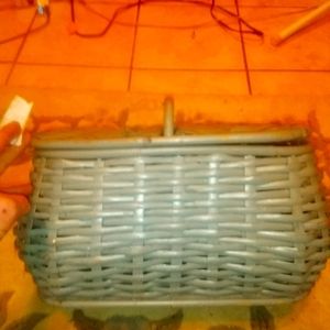 A small picnic basket.